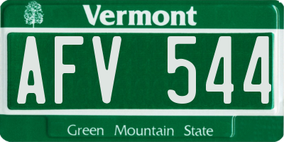 VT license plate AFV544