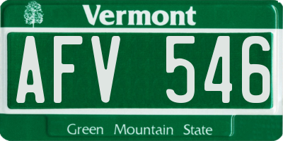 VT license plate AFV546