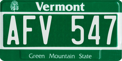 VT license plate AFV547