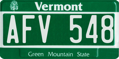 VT license plate AFV548