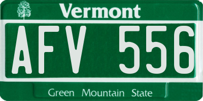 VT license plate AFV556
