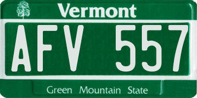 VT license plate AFV557