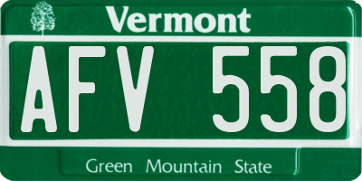 VT license plate AFV558
