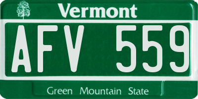 VT license plate AFV559