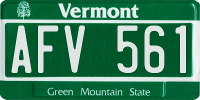 VT license plate AFV561