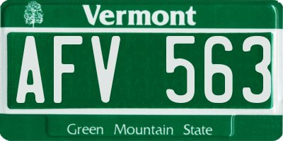 VT license plate AFV563