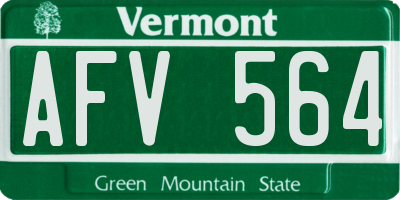 VT license plate AFV564