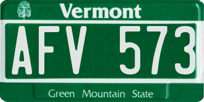 VT license plate AFV573