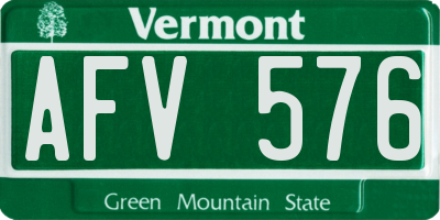 VT license plate AFV576