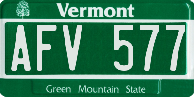 VT license plate AFV577