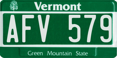 VT license plate AFV579