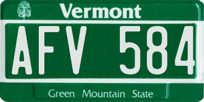 VT license plate AFV584