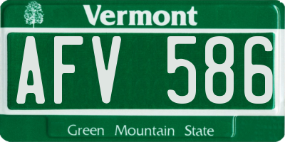 VT license plate AFV586