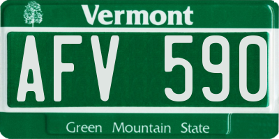 VT license plate AFV590