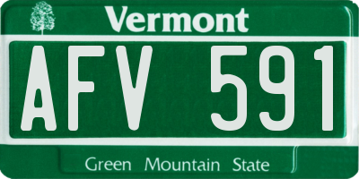 VT license plate AFV591