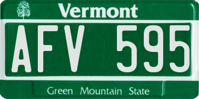 VT license plate AFV595