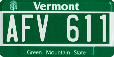 VT license plate AFV611