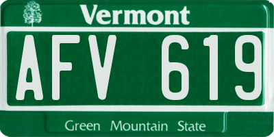 VT license plate AFV619