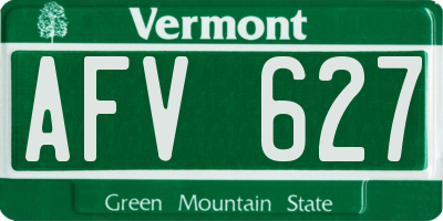 VT license plate AFV627