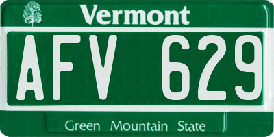 VT license plate AFV629