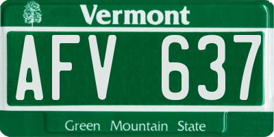 VT license plate AFV637