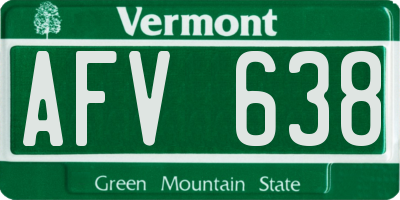 VT license plate AFV638