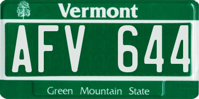 VT license plate AFV644