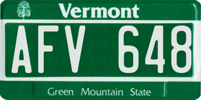 VT license plate AFV648