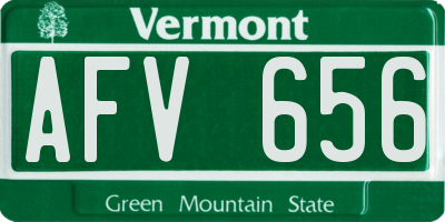 VT license plate AFV656