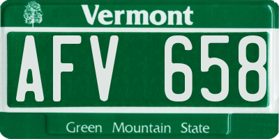 VT license plate AFV658
