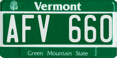 VT license plate AFV660