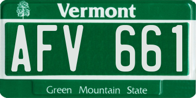 VT license plate AFV661