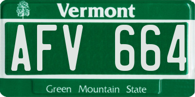 VT license plate AFV664