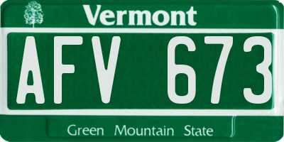 VT license plate AFV673