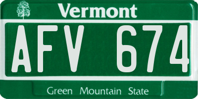 VT license plate AFV674