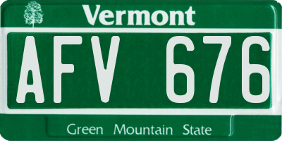 VT license plate AFV676