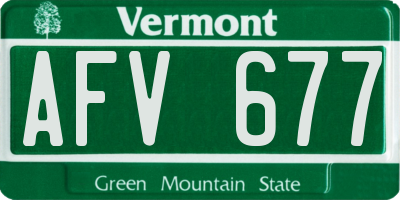 VT license plate AFV677