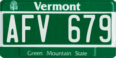VT license plate AFV679
