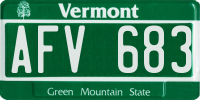 VT license plate AFV683