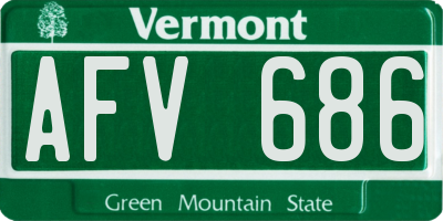 VT license plate AFV686