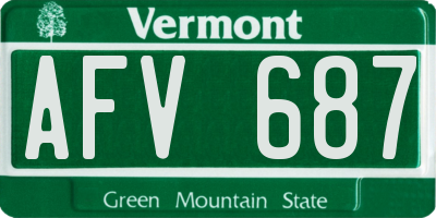 VT license plate AFV687