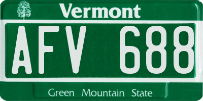 VT license plate AFV688