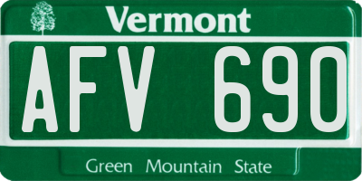 VT license plate AFV690