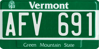 VT license plate AFV691