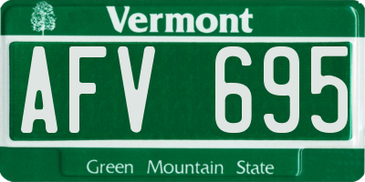 VT license plate AFV695