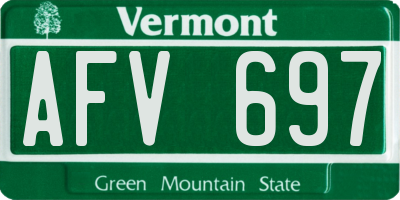 VT license plate AFV697