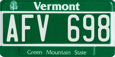 VT license plate AFV698