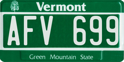 VT license plate AFV699