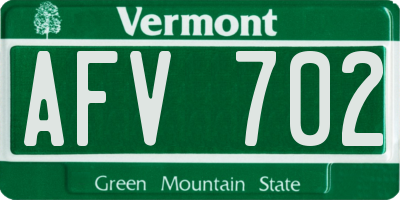 VT license plate AFV702