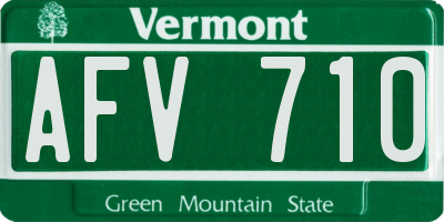 VT license plate AFV710